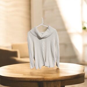 JEANNE PIERRE Cream Cowl Neck Sweater